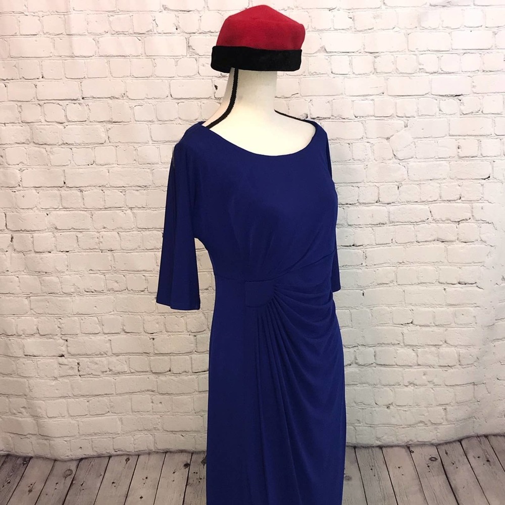 Connected Apparel Split Shoulder Mid Sized Dress
